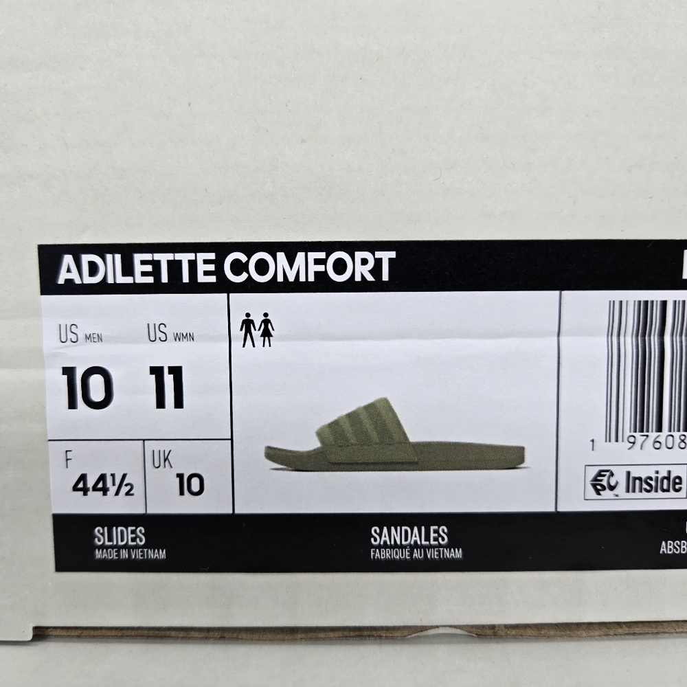 New adidas Adilette Comfort Slides Tent Green Men's Shoes Size 10 - Picture 8 of 8